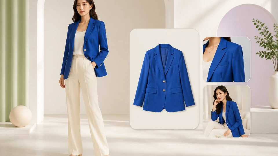 服饰模特试穿和商品展示示例