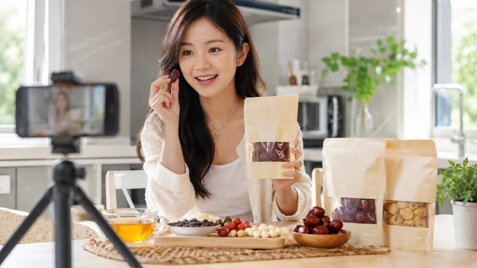 食品零食 UGC 开箱与试吃视频画面